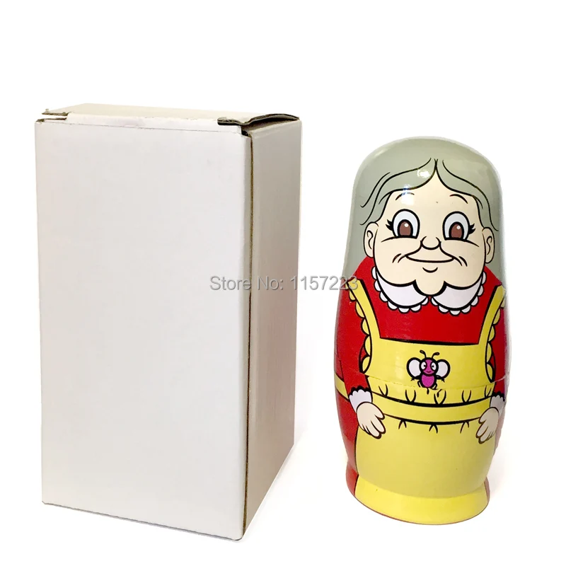 

Christmas Style Russian Nesting Matryoshka Wooden Dolls Set Hand painted Home decoration crafts Christmas gift for Kids,5pcs/set