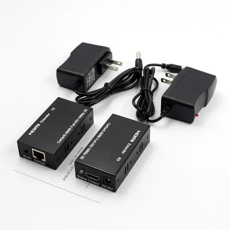 HD 1080P HDMI удлинитель 1x1 сплиттер отправитель и приемник кабель с Cat6 RJ45 ethernet для HDTV