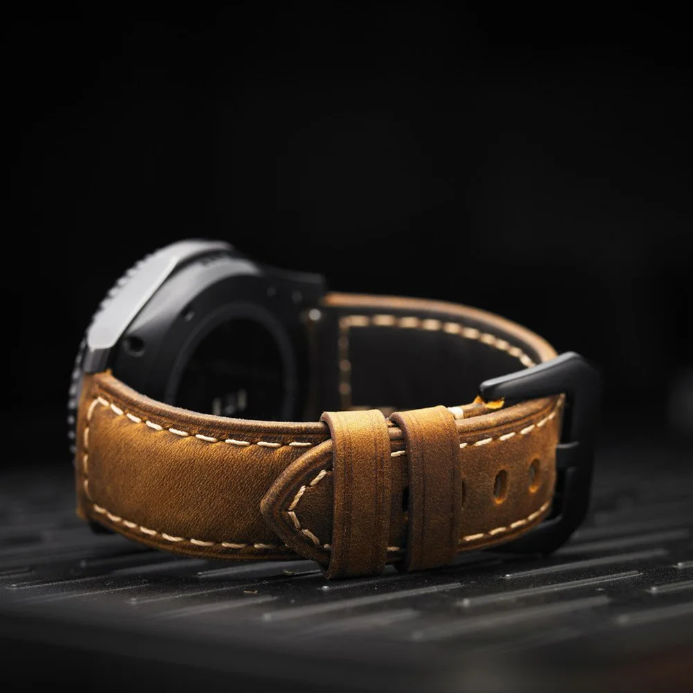 Ремешок из натуральной кожи для Samsung Gear S3 Frontier / Classic Galaxy Watch 46 мм универсальный