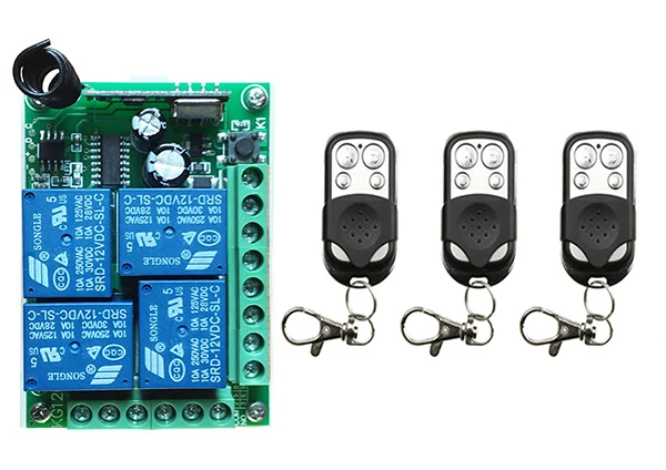 DC12V 4CH 10A Радиоконтроллер RF беспроводной кнопочный пульт дистанционного
