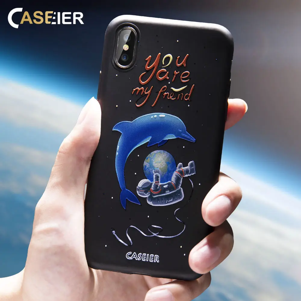 Чехол CASEIER Emboss для iPhone X XR XS MAX 8 7 6 S мягкий милый чехол из ТПУ Funda Couque Чехлы Capa |