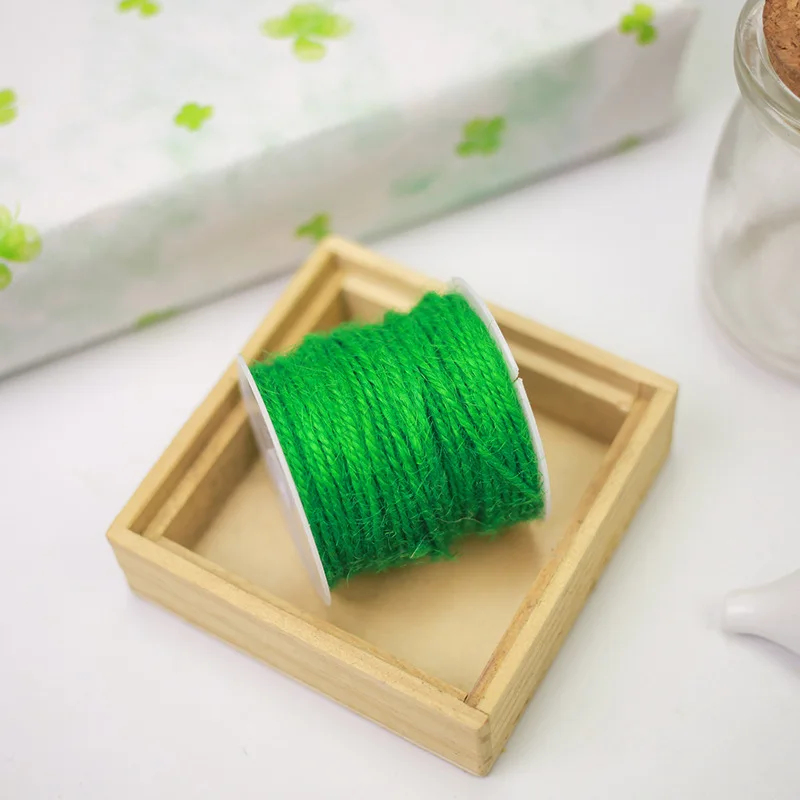 Green 1 рулон/10 м Свадебные украшения для дня рождения цветные пеньковые шнуры упаковка букета в виде цветов подарочная упаковочная веревка плетеная веревка DIY - Цвет: Green