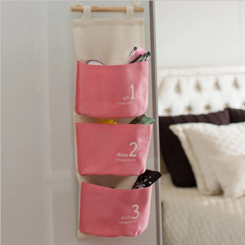 5 шт./партия для хранения дома и в офисе холст настенный подвесной карманы