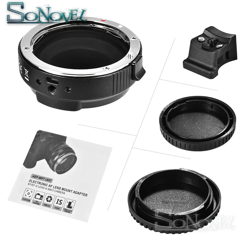 Адаптер объектива Commlite CM-AEF-MFT с автофокусом для EF/EF-S на M4/3 камеры Panasonic GH4 GH5 G7 G9 GX7 GF5