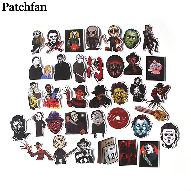 Patchfan 37 шт. Майкл Майерс пятница 13 Фредди Крюгер наклейки s пакет для ноутбука наклейки DIY Скрапбукинг наклейки в альбом A2134