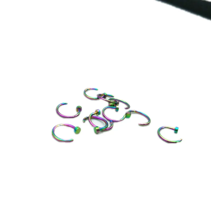 Цветные кольца для носа из нержавеющей стали радужные Украшения тела|Украшения