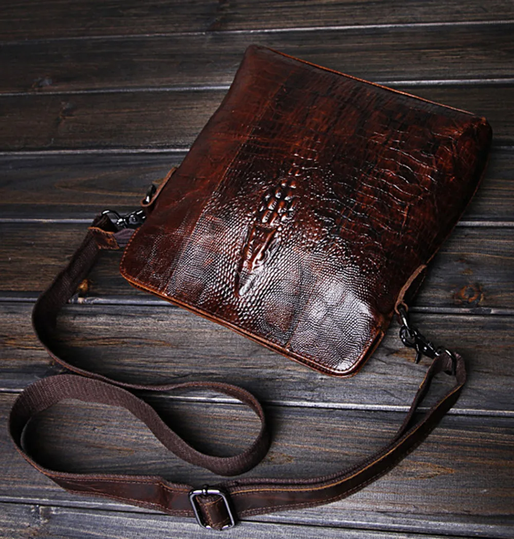 Первый слой коровья кожа натуральная сумка для мужчин крокодиловый стиль