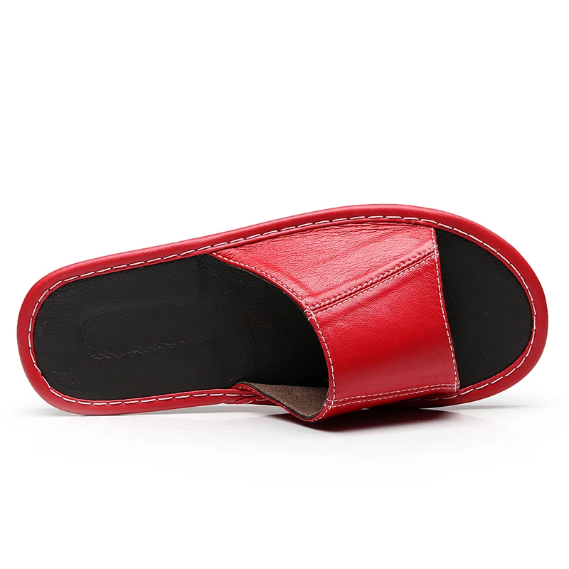 Mntrerm/Новинка 2020 года Женские нескользящие тапочки из натуральной кожи для сна