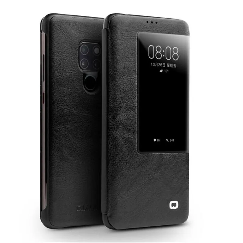 QIALINO Роскошный чехол-книжка из натуральной кожи для Huawei Mate20 Pro Стильный