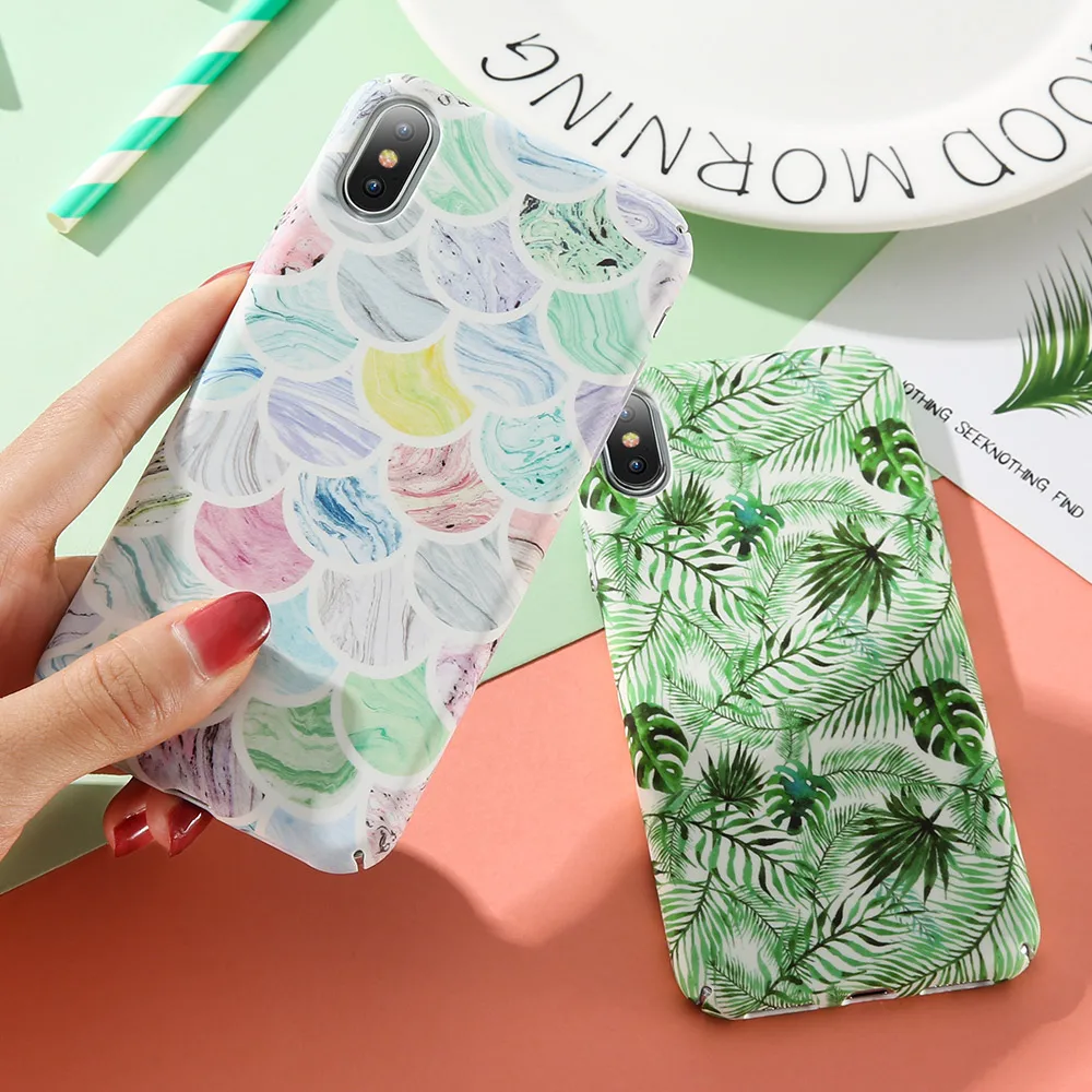 KISSCASE Hard PC Floral Case For iPhone X XS Max XR 6 6S 7 8 Plus Flower Patterned Phone Back Covers Capinhas |
