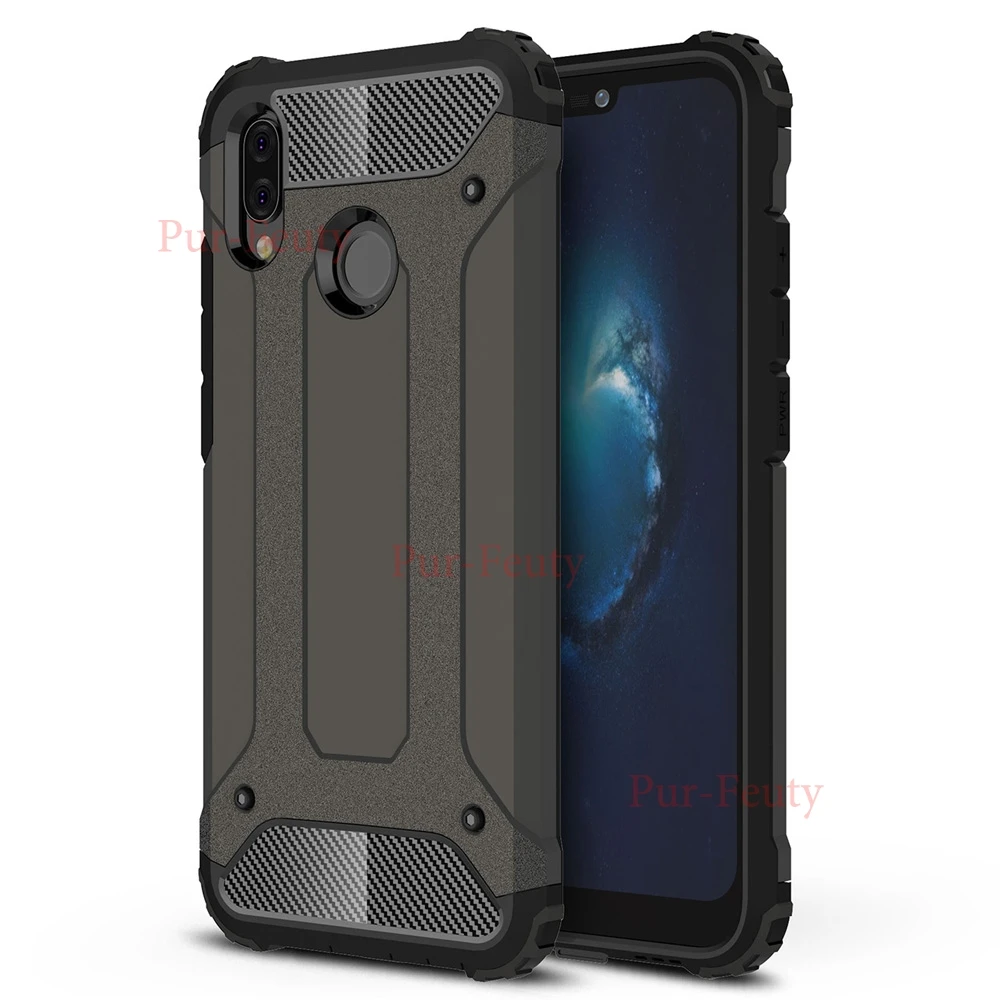 Встроенная чехол для Huawei p20 Lite P20Lite ANE-LX1 ANE-L02 мягкой ТПУ с Жесткий PC Обложка для Huawei p20 Pro Nova 3E телефон случаях - Цвет: bronze