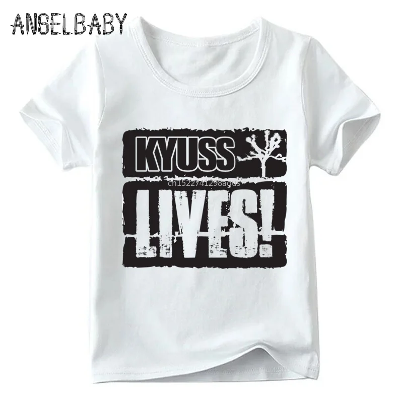 Boys and Girls Kyuss Rock Band Print T shirt Kids Summer Short Sleeve White Tops Children Fashion Casual T-shirt ooo779 |