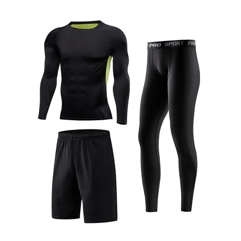 Men sportswear-3-13 Мужская спортивная одежда, дышащие быстросохнущие спортивные костюмы, компрессионная одежда для тренажерного зала, фитнеса, тренировок, занятий спортом, бега, набор для мужчин - Цвет: Men sportswear-3-13