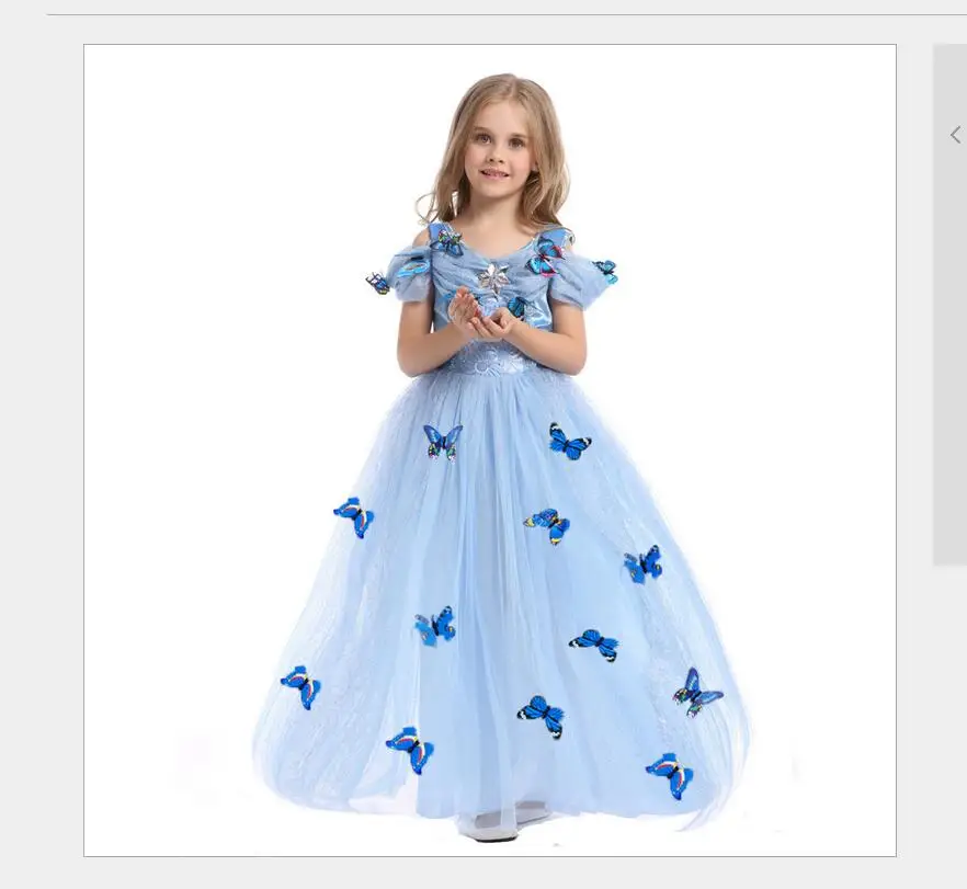 Новинка 2016 года платье принцессы Золушка София для девочек детское праздничное