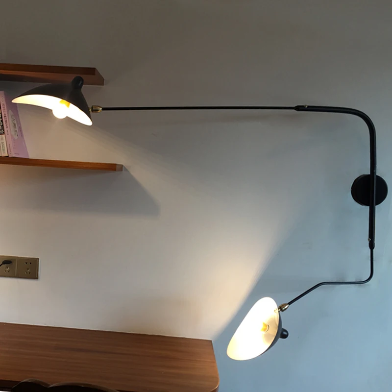 Современная настенная лампа черная Светодиодная для спальни комнатное