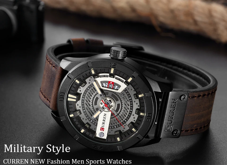 CURREN Relogio Masculino мужские часы Топ бренд класса люкс кожа модные повседневные спортивные часы кварцевые часы мужские военные наручные часы