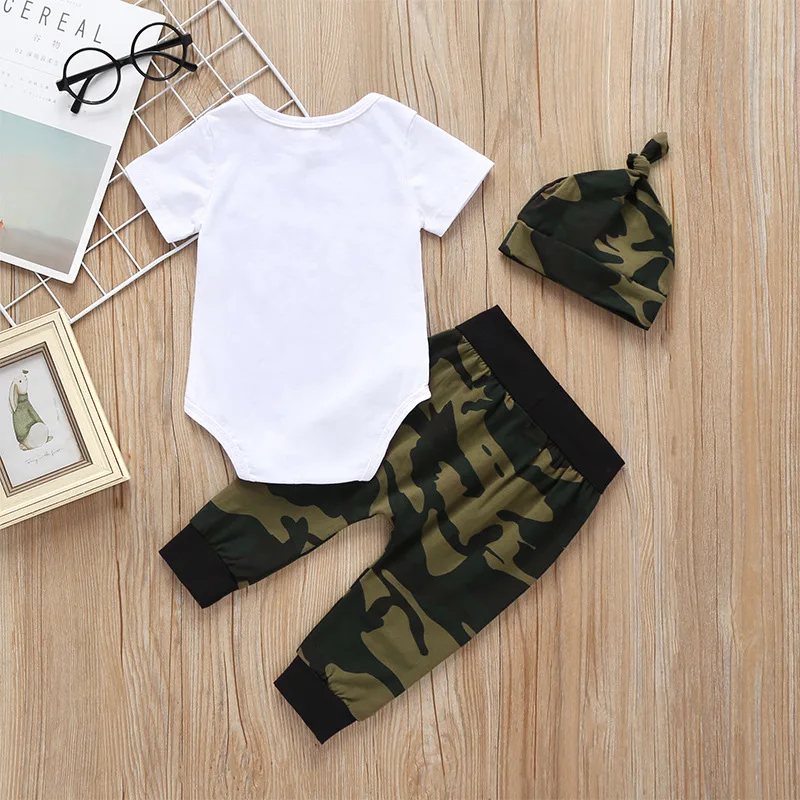 Комплект из 3 предметов для новорожденных мальчиков хлопковый комбинезон