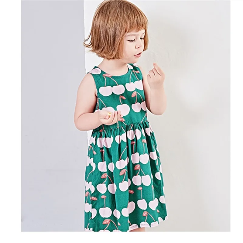 

DFXD Toddler Clothes 2018 New Arrival Summer Korean Baby Girl Sleeveless Print A-line Party Princess Dress Fashion Girl Dress