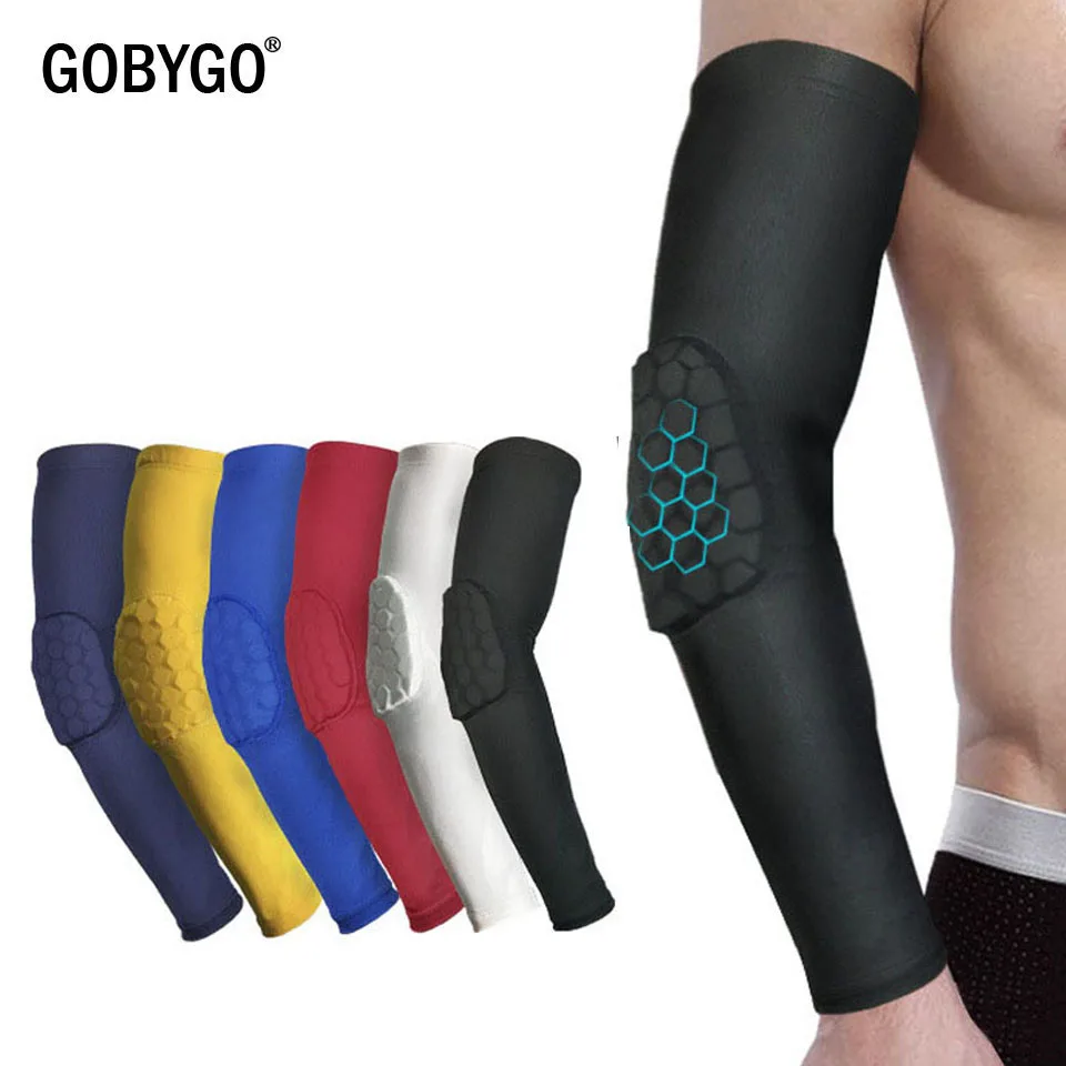 GOBYGO, 1 шт., соты, Спортивная безопасность, локоть, поддержка, тренировочный бандаж, защитное снаряжение, эластичный рукав, бандажные накладки для баскетбола