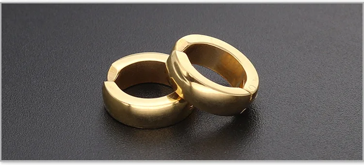 gold 2 шт. титановый, в стиле панк стальной зажим для мужчин и женщин, серьги без пирсинга - Окраска металла: gold