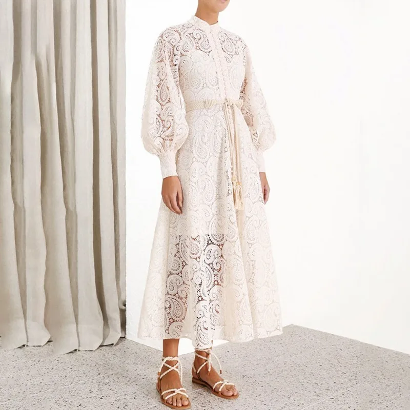 Женское платье с высокой талией CHICEVER однотонное пачка вырезом стойкой и рукавом