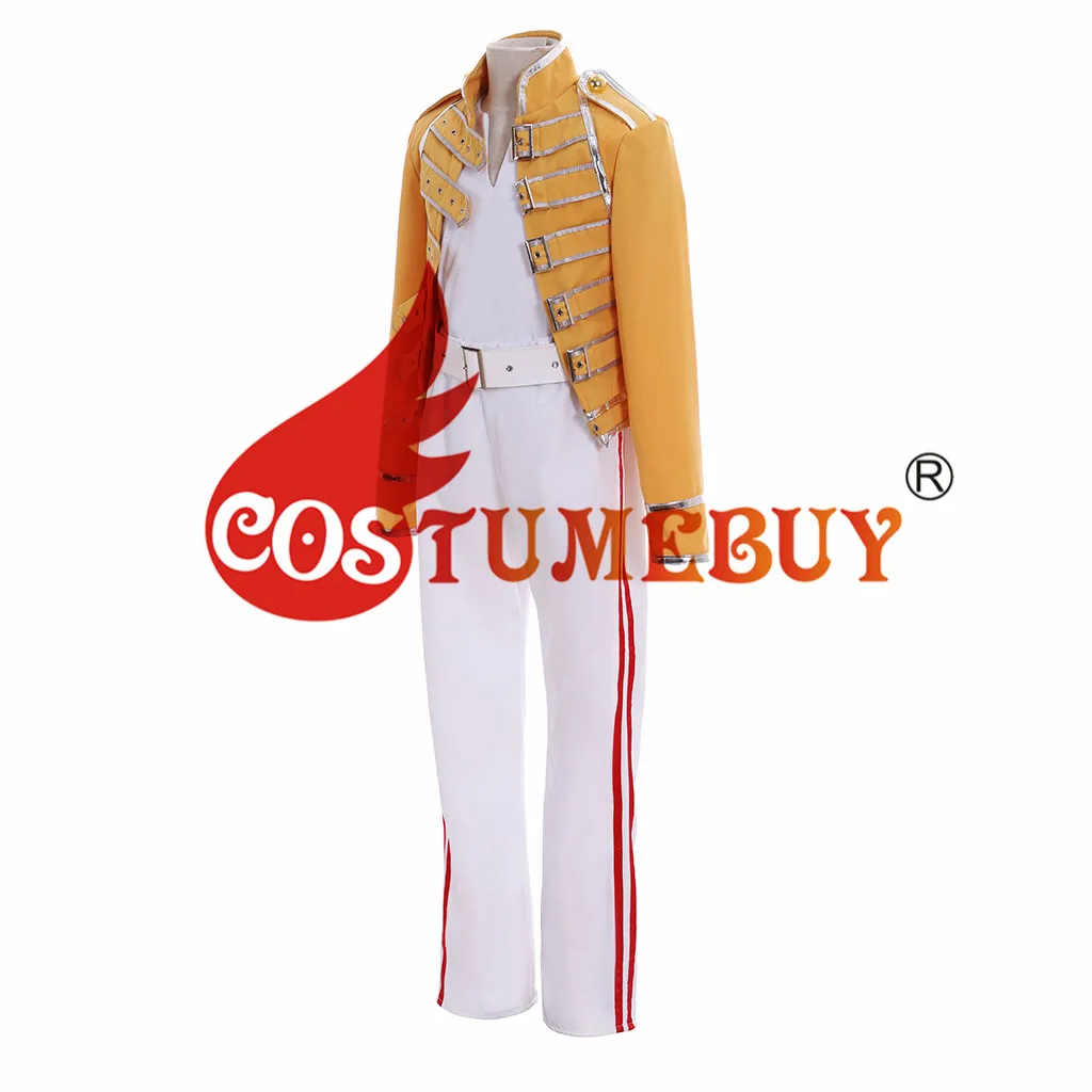 CostumeBuy Костюм Королевы гридди Меркьюри Уэмбли желтый пиджак белые брюки костюм