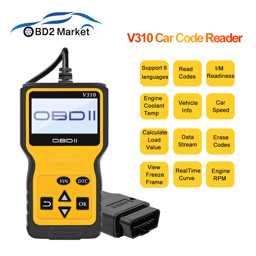 Считыватель кодов V310 OBD2 сканер V1.1 диагностический инструмент для проверки
