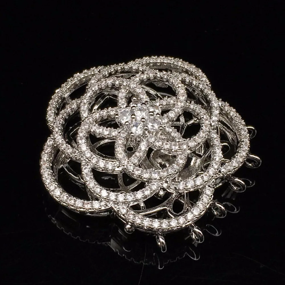 2017 roses micro pave zircon clasp connector supplier end women jewelry beads pearl necklace bracelet DIY | Украшения и