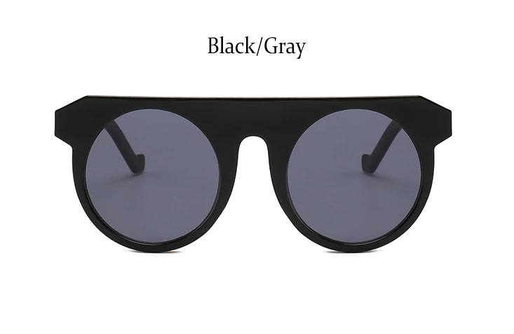 Black Gray Модные черные круглые солнцезащитные очки мужские wo мужские роскошные брендовые Винтажные Солнцезащитные очки для wo мужские плоские Модные женские солнцезащитные очки УФ - Цвет линз: Black Gray