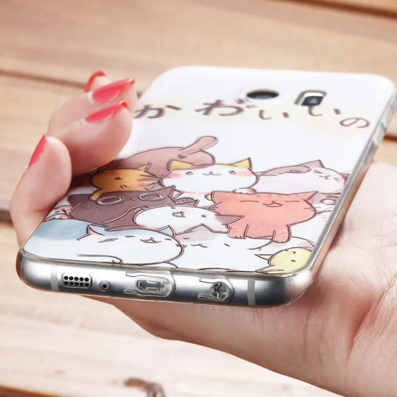 Силиконовый чехол Vpower 3d с милым рельефным рисунком для samsung galaxy s7 / edge мягкий