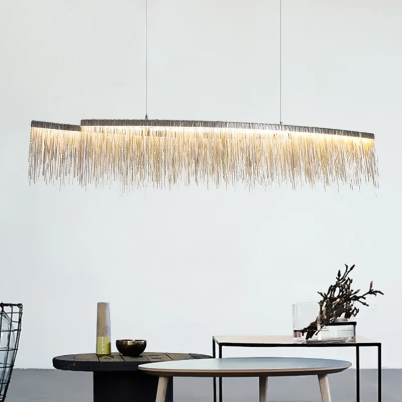 

Living Room Chandelier Modern LED Restaurant Chandeliers Villa Clubhouse Lighting Creative Designer Model Room Chain Light