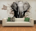 3d-панно с реалистичными животными, Настенные обои по индивидуальному заказу, носорог, Лев, слоны, нетканые обои, Новая фотография, домашний декор