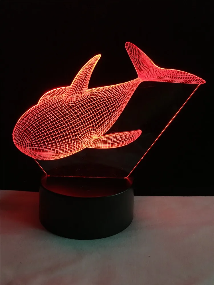 GAOPIN Творческий животных КИТ 3D лампа RGB светодиодный USB настроение Иллюзия