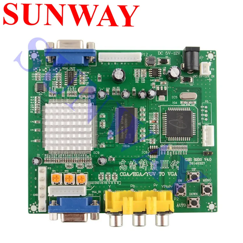 Новая аркадная игра RGB/CGA/EGA/YUV К VGA HD видео конвертер доска HD9800/GBS8200 видео конвертер демонстрационная доска Стандартный VGA выход
