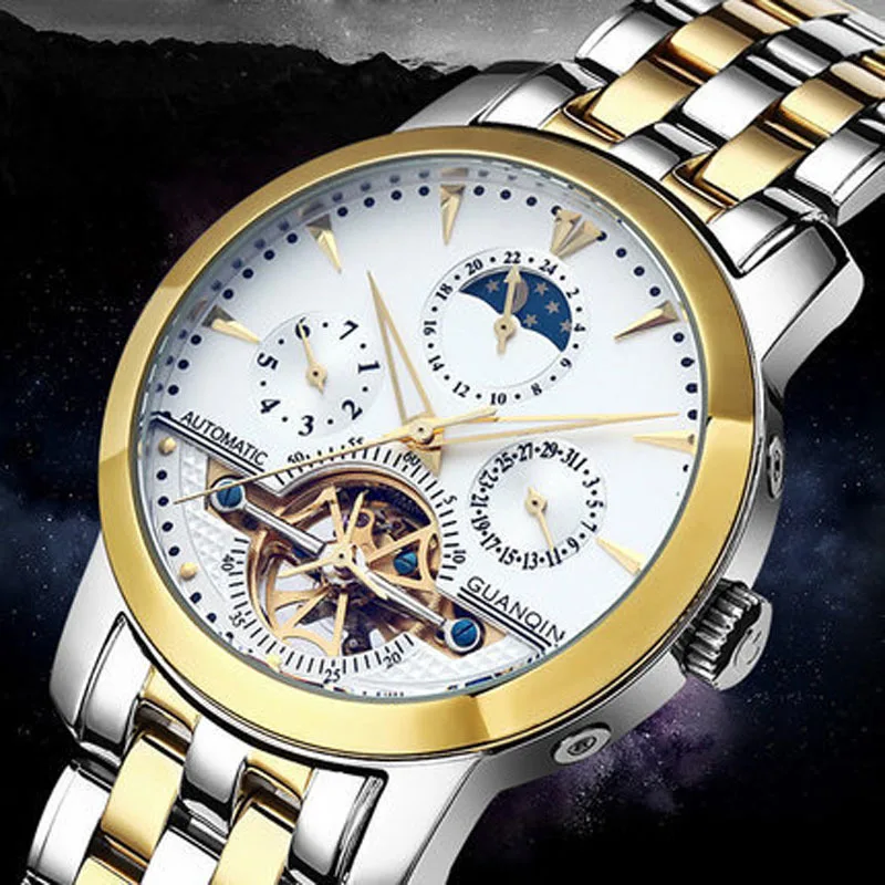 Relogio masculino Для мужчин S Часы Топ бренд класса люкс GUANQIN Военное Дело Tourbillon