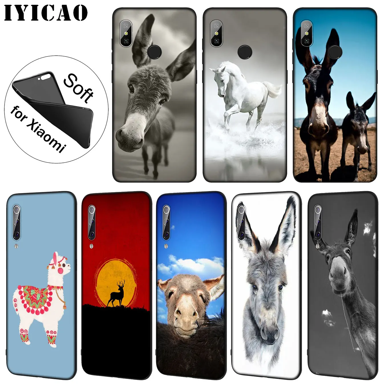 IYICAO Ослик Забавный Альпака Лошадь мягкий силиконовый чехол для телефона Xiaomi Mi 9 SE