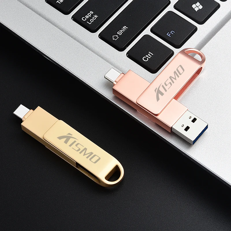 Металлический USB флеш-накопитель Kismo U-диск OTG в подарок 32 Гб 64 128 ГБ Type-C Pen Drive для