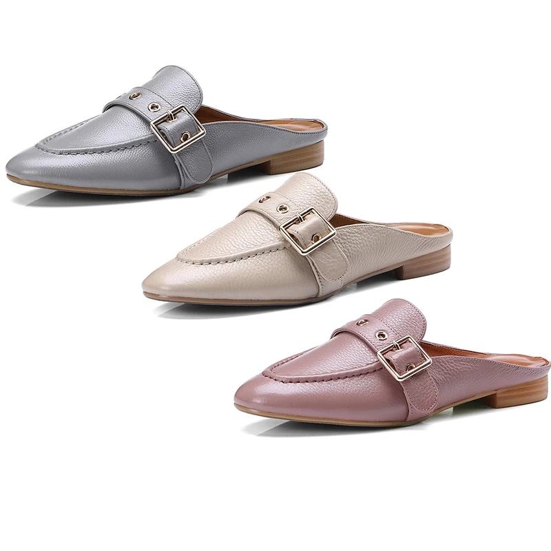 Минутная стрелка 2018 Новая мода из натуральной коровьей кожи Туфли без каблуков в