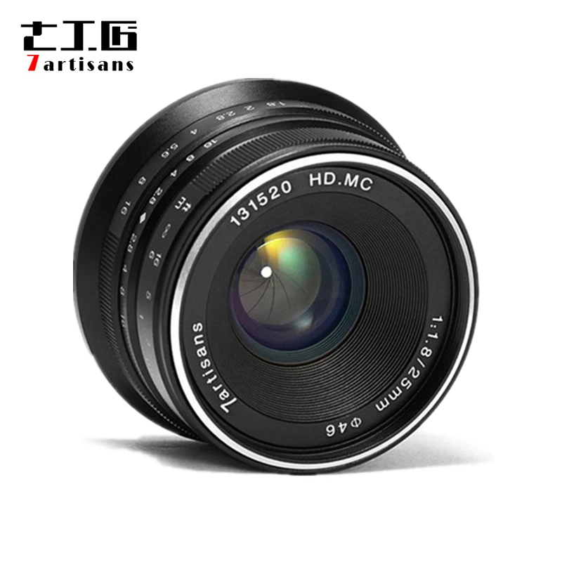7 ремесленников 25 мм f1.8 Prime объектив для всех одиночных серий E крепление для Canon EOS-M Mout/для камер Micro 4/3 A7II A7 A7R A7RII-A1
