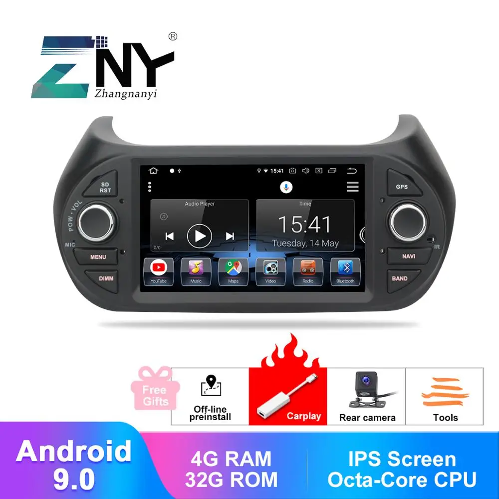 7 &quotips Android 9 CarPlay авто радио для Fiat Fiorino Qubo Nemo Bipper wi fi мультимедиа gps навигация аудио