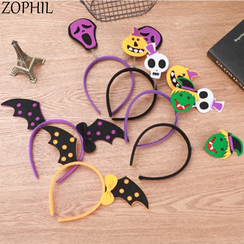 ZOPHIL 1 шт. Милая повязка для волос на Хэллоуин головная Тыква Ведьма череп головные