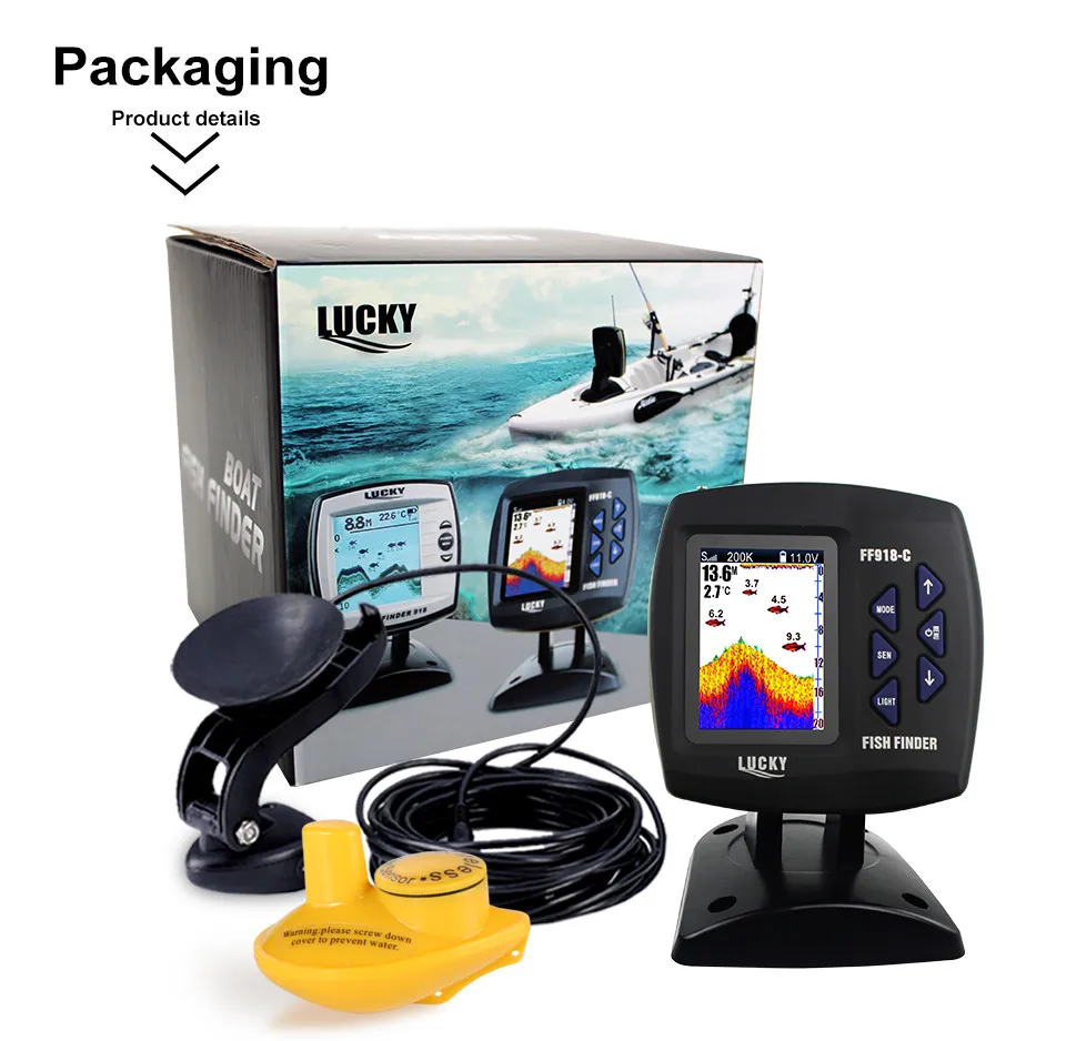 LUCKY оригинальный новый стиль цветная лодка рыбоискатель телефон Двойная частота