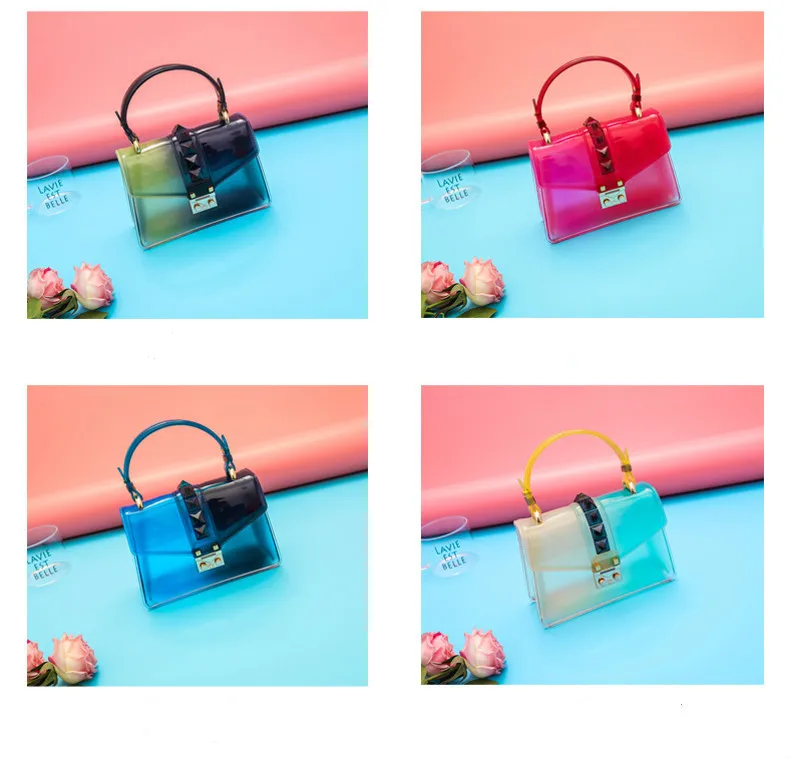 Sac прозрачный Femme Nouveau сумка через плечо прозрачная сумка желе маленькая сумка в форме раковины сумочка цвет столкновения сумки на плечо
