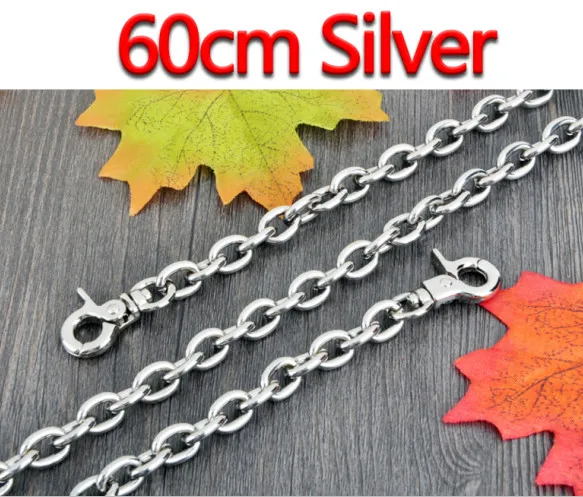 60cm Silver DIY 9mm Gold, Silver, Gun Black O Shape Chains Replacement Shoulder Bag Straps for Small Handbags Belts Handles - Цвет: 60cm Silver