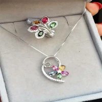 kjjeaxcmy boutique jewelry tourmaline set of natural rose gold taobao micro business on behalf of a wholesale s925 silver