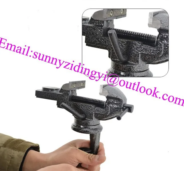 360 degrees adjustable household bench vice jaw steel made 75mm max opening table in black | Инструменты