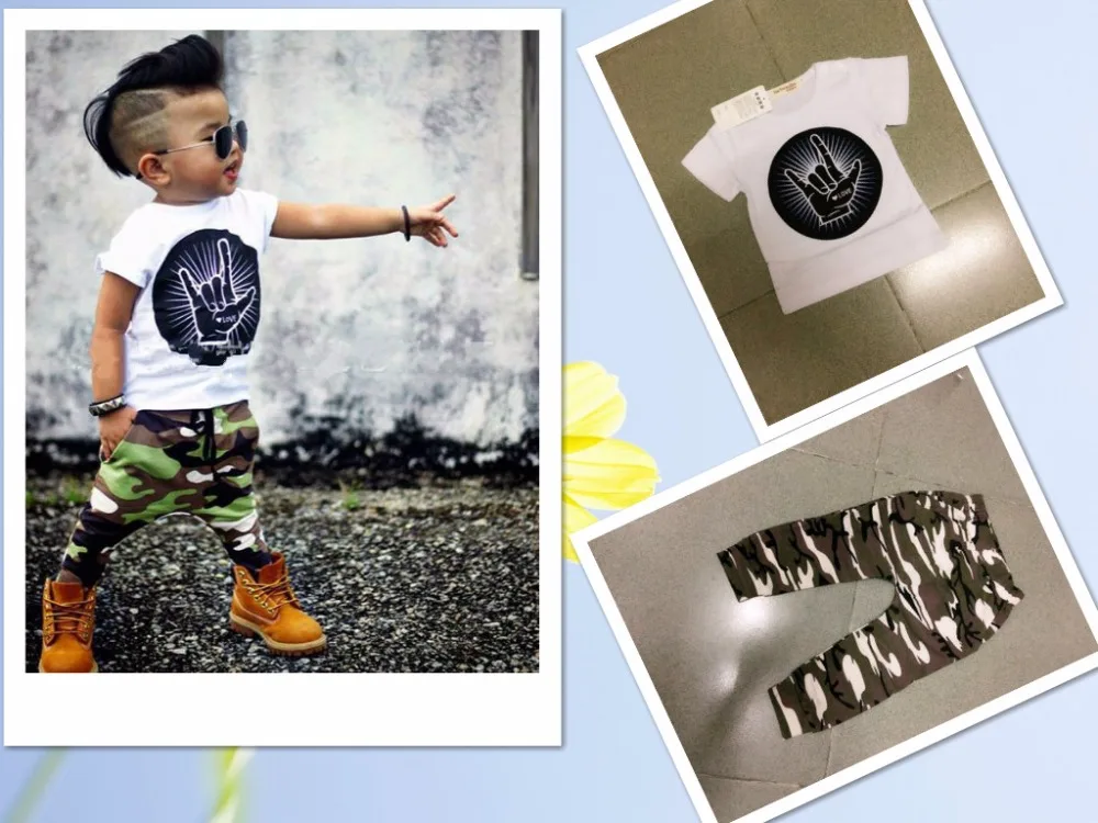 2019 Summer baby boy clothes new born clothing set cotton short sleeved gold printing t-shirt + pants 2pcs suit Mamas |