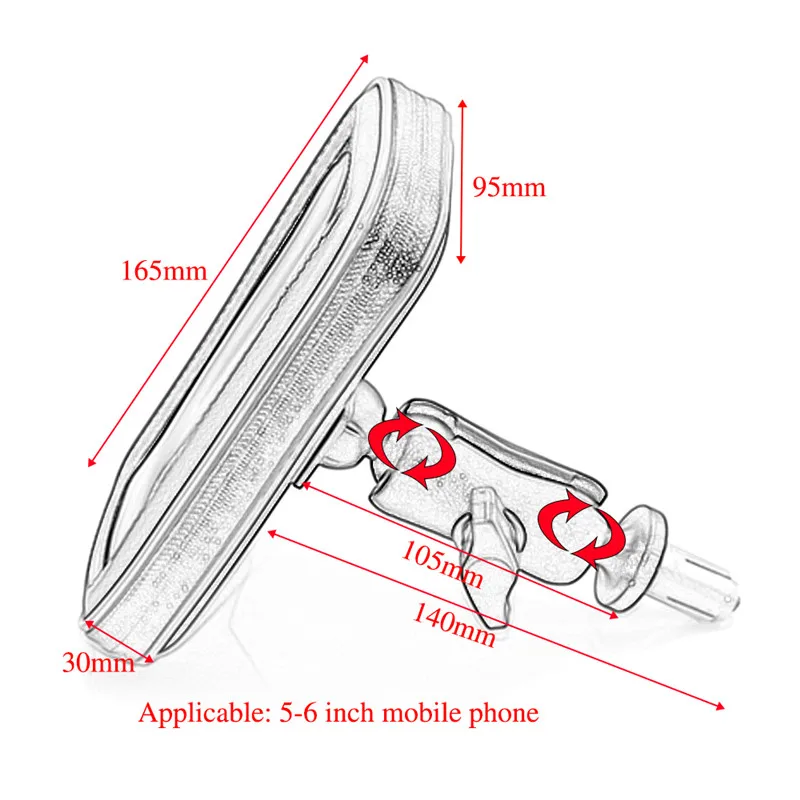 5-6inch mobile phone Водонепроницаемая сумка, держатель для телефона для мотоцикла, руль для велосипеда, крепление для мотоцикла, крепление для карт, слоты для HONDA F5 CBR650F VFR1200 - Цвет: 5-6inch mobile phone