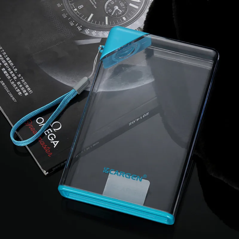 Blue 1 A5 блокнот 450 мл бумажная квадратная плоская фляга для воды творческий рекламный подарок портативная крышка студенческий механизм чайник пластик - Цвет: Blue 1