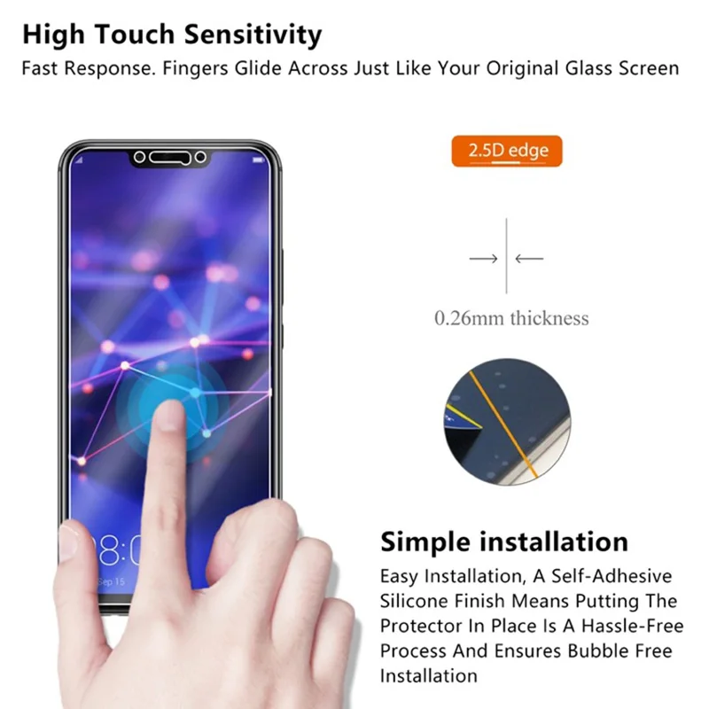 Закаленное стекло 9H для Huawei Mate 20 Lite защита экрана 2.5D Защитное телефона пленка 6 3